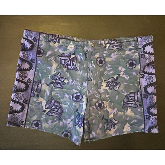 Vintage Yachting Zegna Swimsuit Bathing Swim Trunks Shorts Purple Black M men’s - Picture 1 of 14
